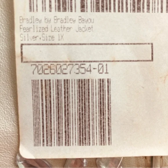Bradley Bayou Pearlized Ivory Leather Jacket Rhinestone Pockets (Plus Size 1X) - Picture 11 of 14